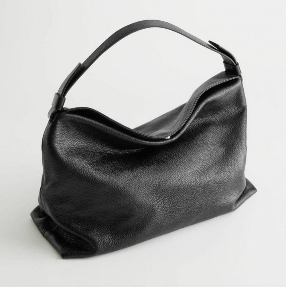 NTW & Other Stories black leather satchel handbag slouchy hobo shoulder bag